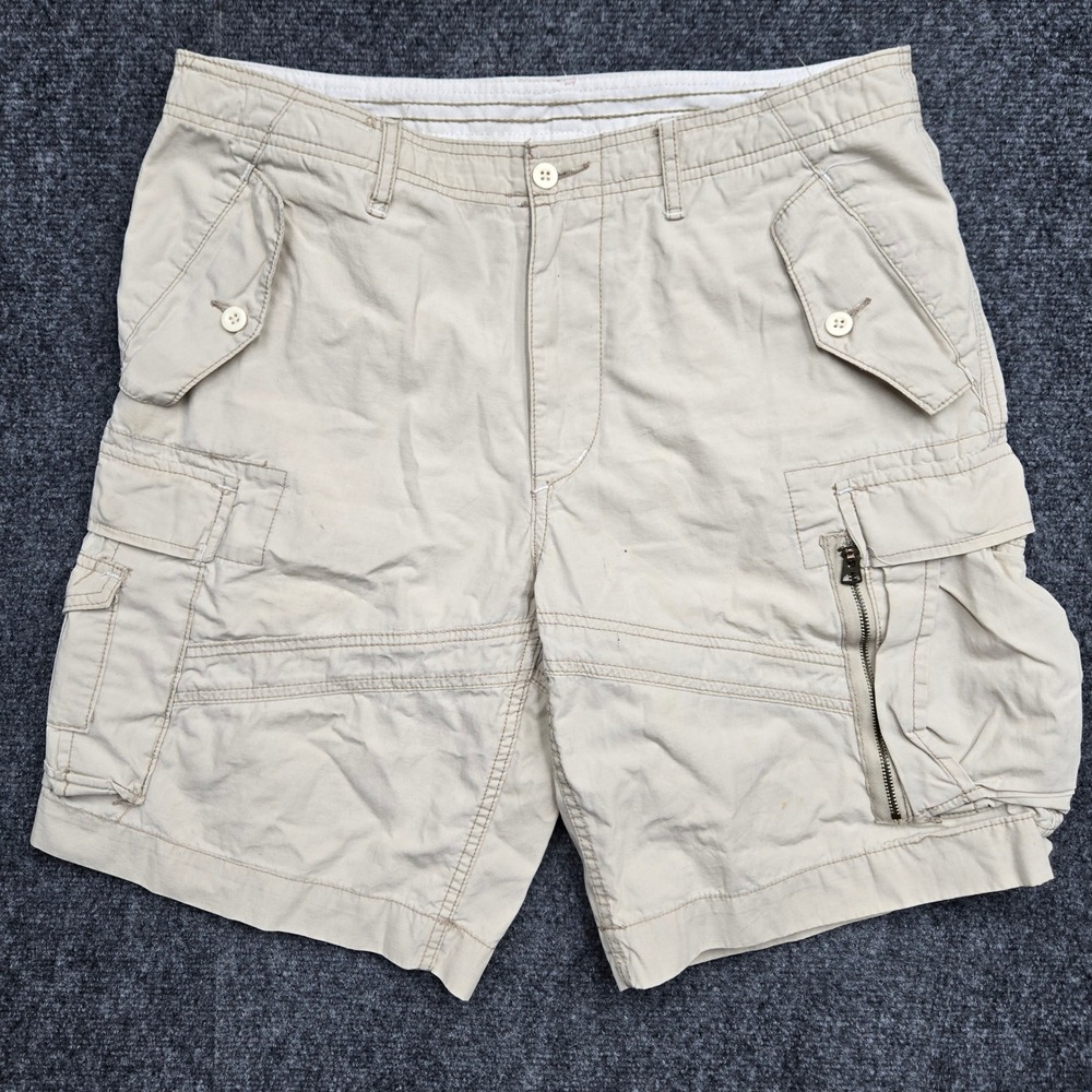 VTG Polo Ralph Lauren Surplus Fit Cargo Shorts Men 34 Khaki Military MIL-J-4883A